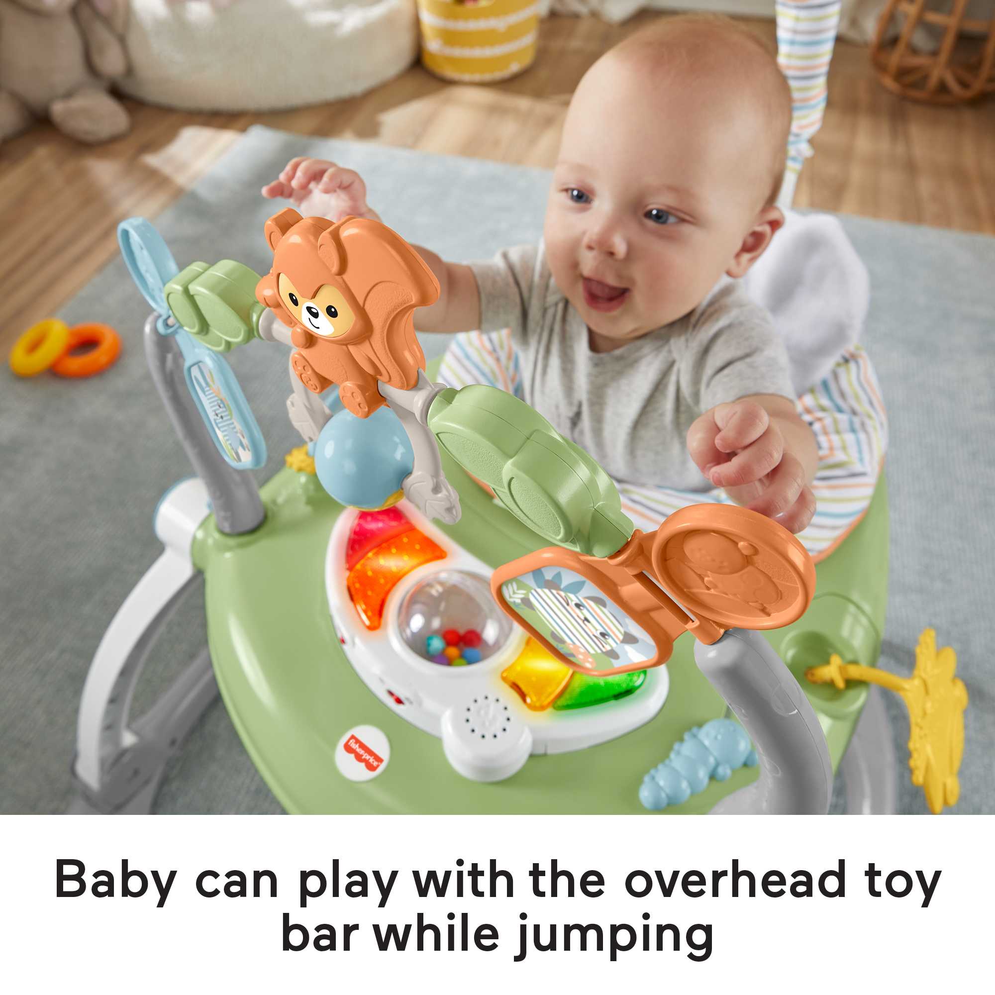 Fisher-Price Baby Bouncer SpaceSaver Jumperoo Activity Center with Lights  Sounds and Folding Frame, Puppy Perfection ( Exclusive)