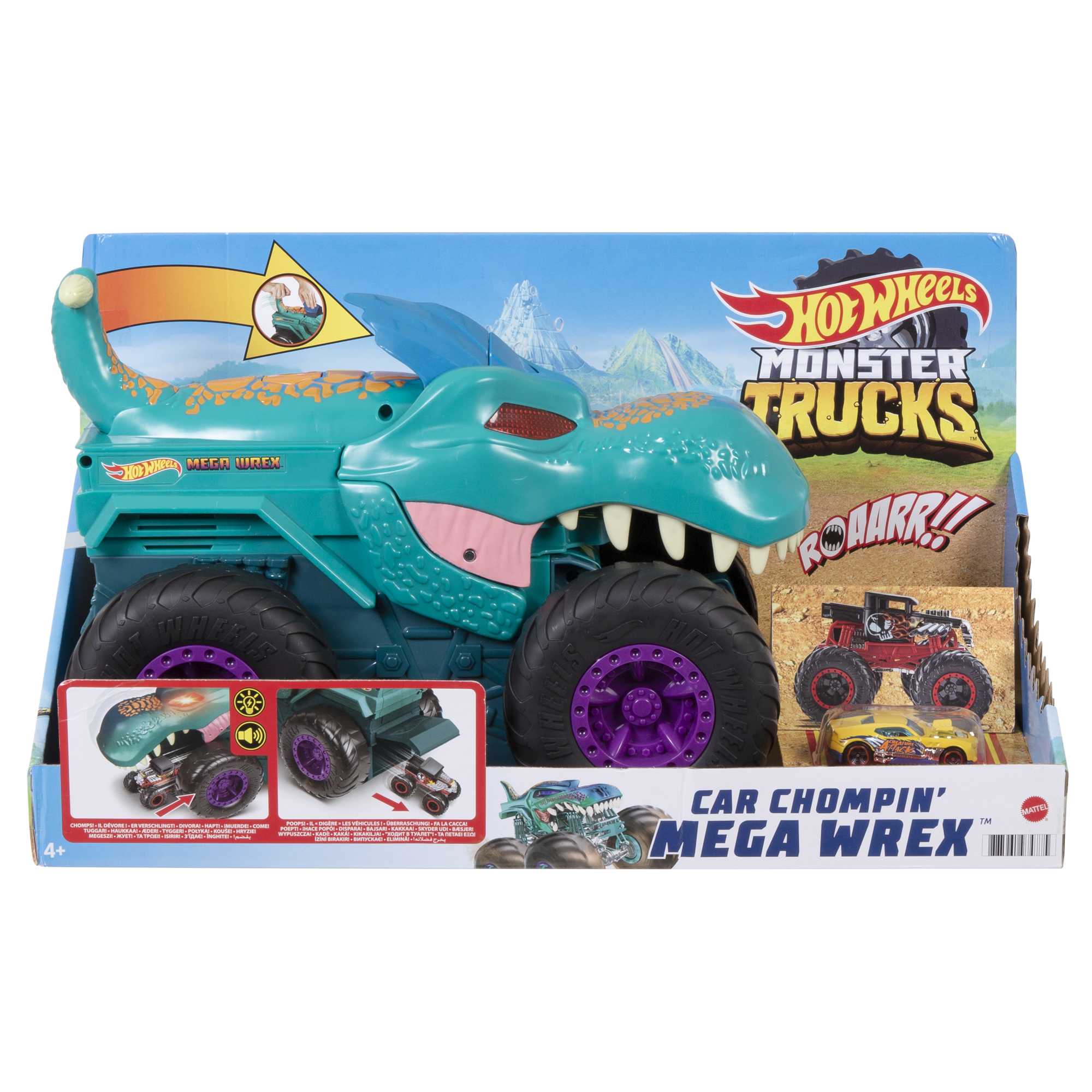Hot Wheels Monster Trucks Car Chompin' Mega-Wrex Vehicle | Mattel