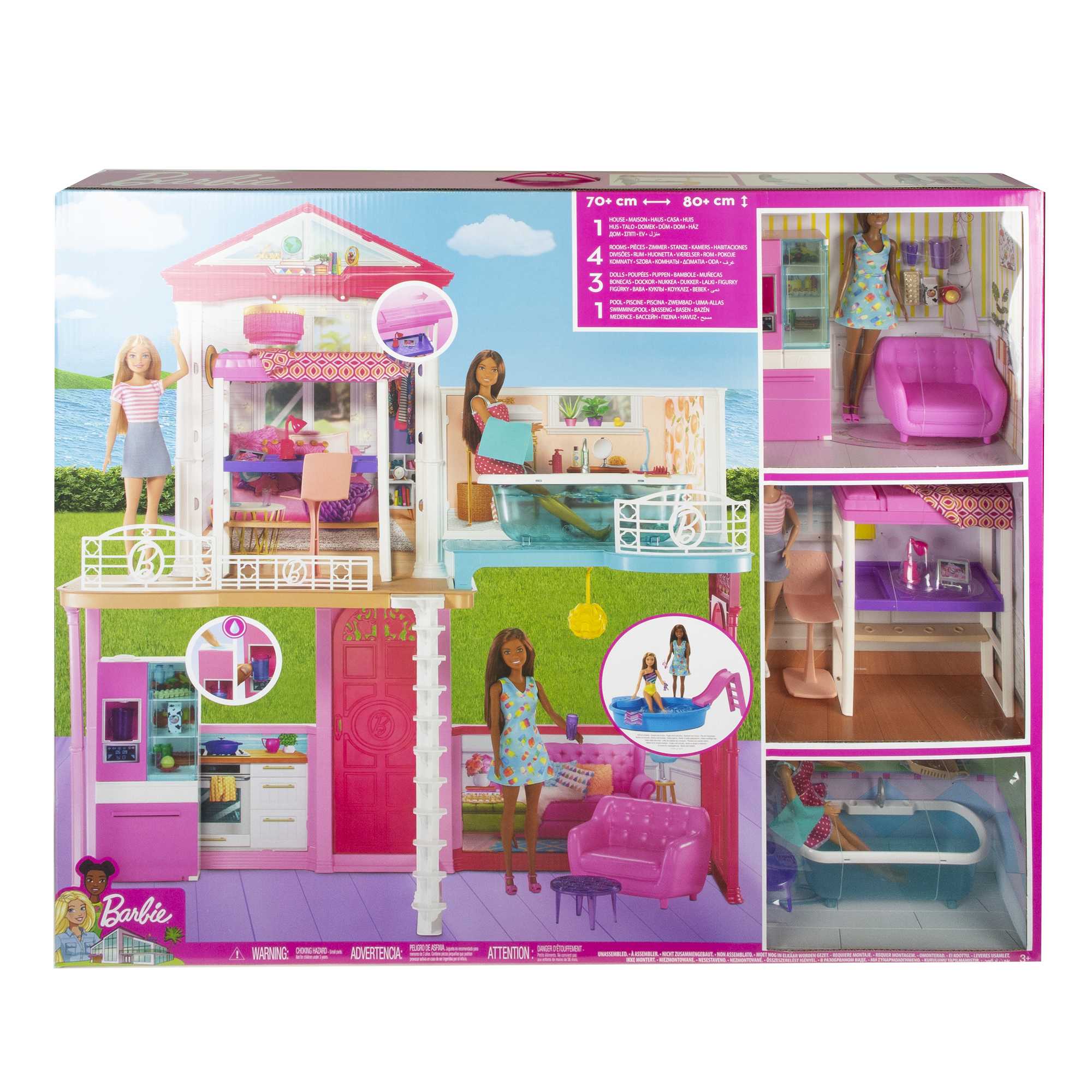 Barbie House, Dolls And Accessories Mattel