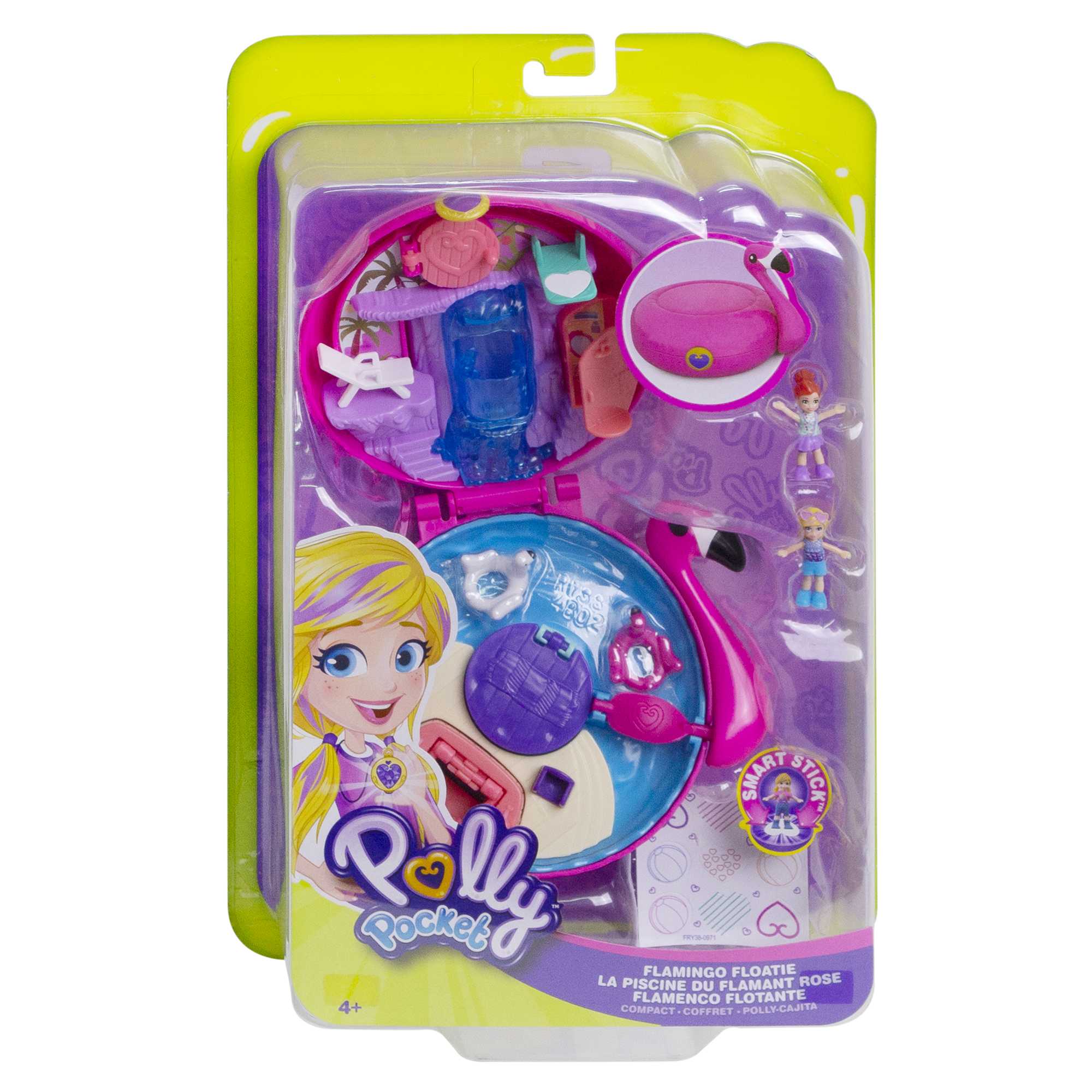 Polly Pocket World Flamingo Floatie Compact With Water Theme | Mattel