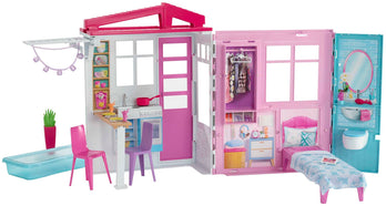 Barbie Dreamhouse Portable Doll HousePlastic in Pink, Size 30.0 H x 8.5 W x  30.0 D in, Wayfair