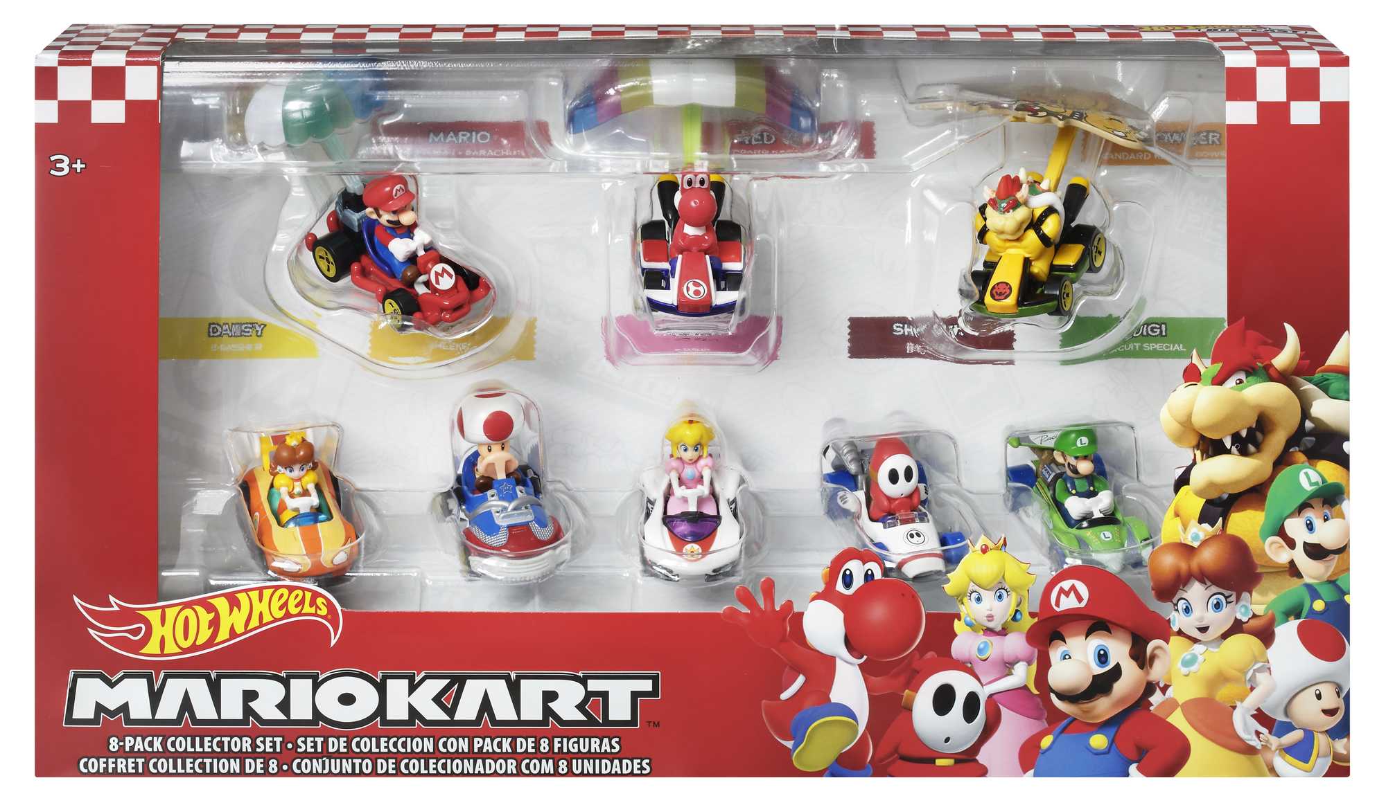 Hot Wheels Super Mario Character Car 8-Pack | Mattel