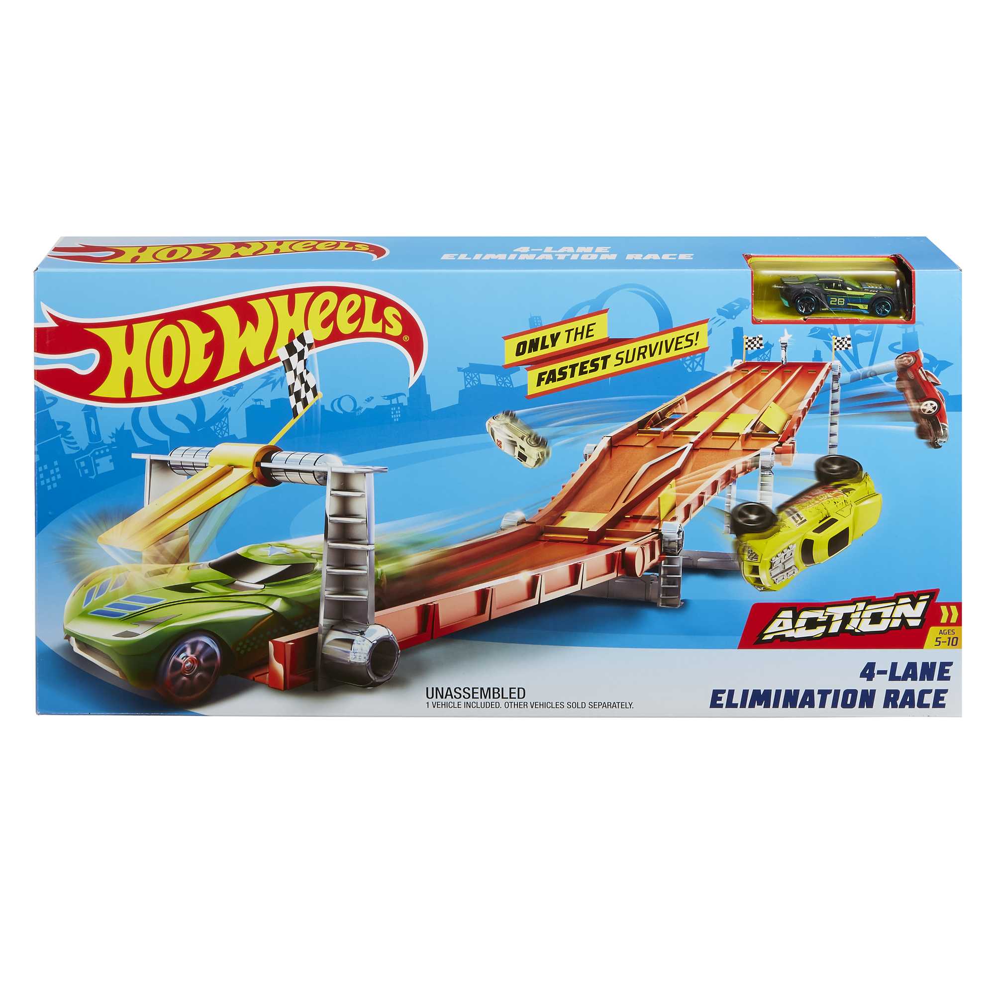 Hot Wheels 4-Lane Elimination Race Track Set | Mattel