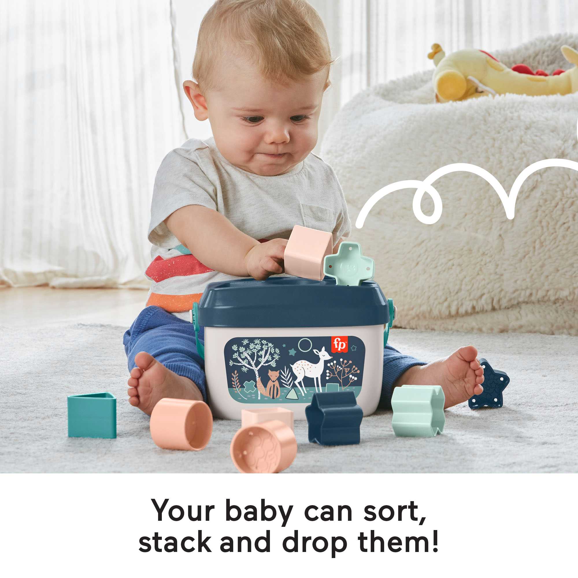 Fisher-Price Baby’s First Blocks Set Navy Fawn