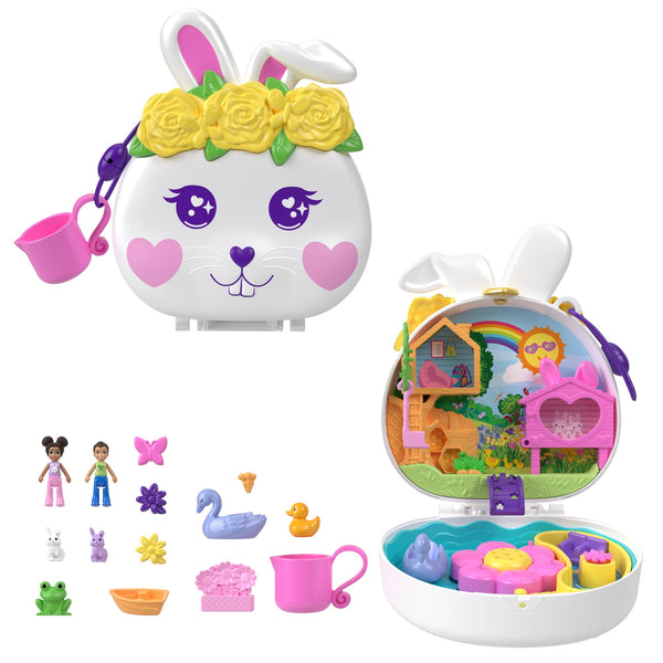 Polly Pocket Dolls Playset, Flower Garden Bunny Compact