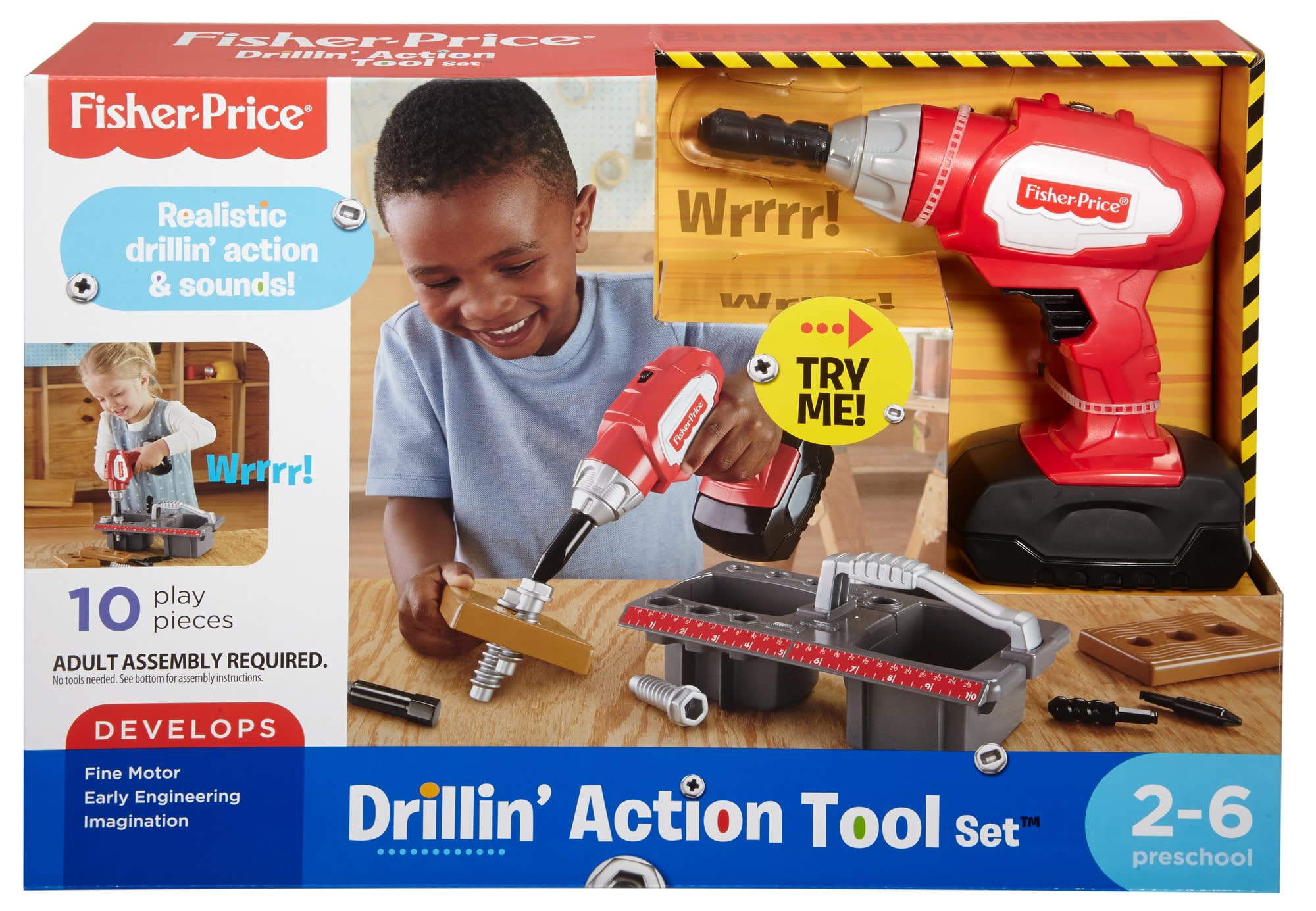 Drillin Action Tool Set| Pretend Builder Play| Mattel