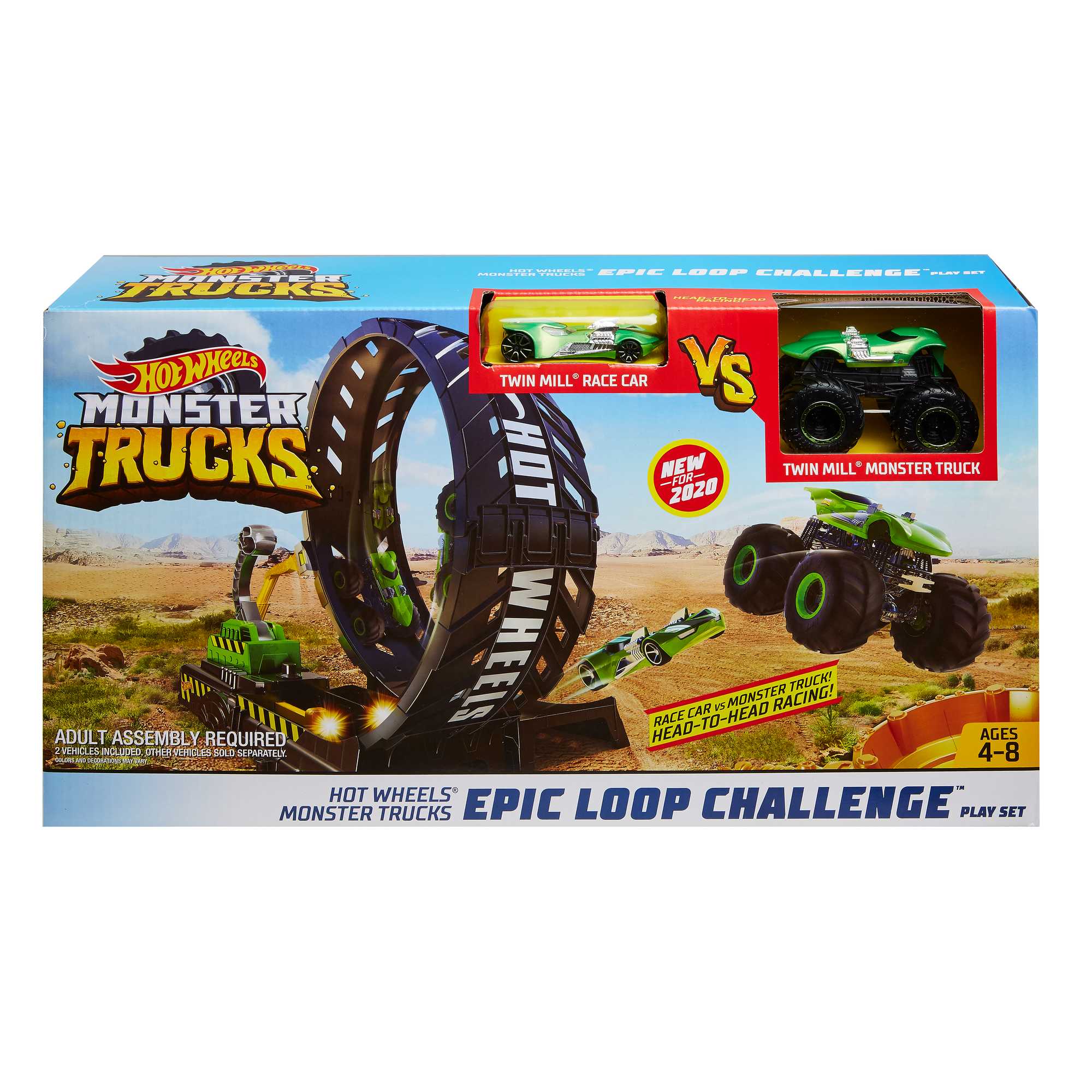 Hot Wheels Monster Trucks Glow-In-The Dark Epic Loop Challenge Playset 