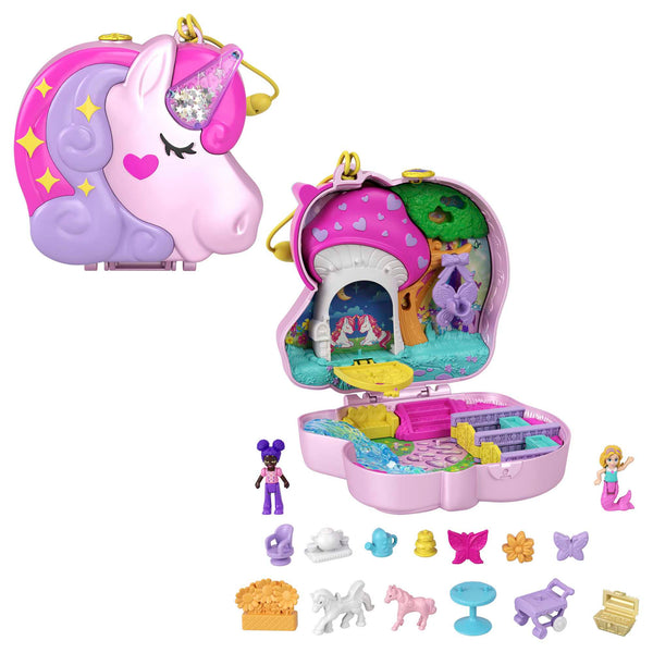 Polly Pocket Compact Playset, Unicorn Forest Tea Party