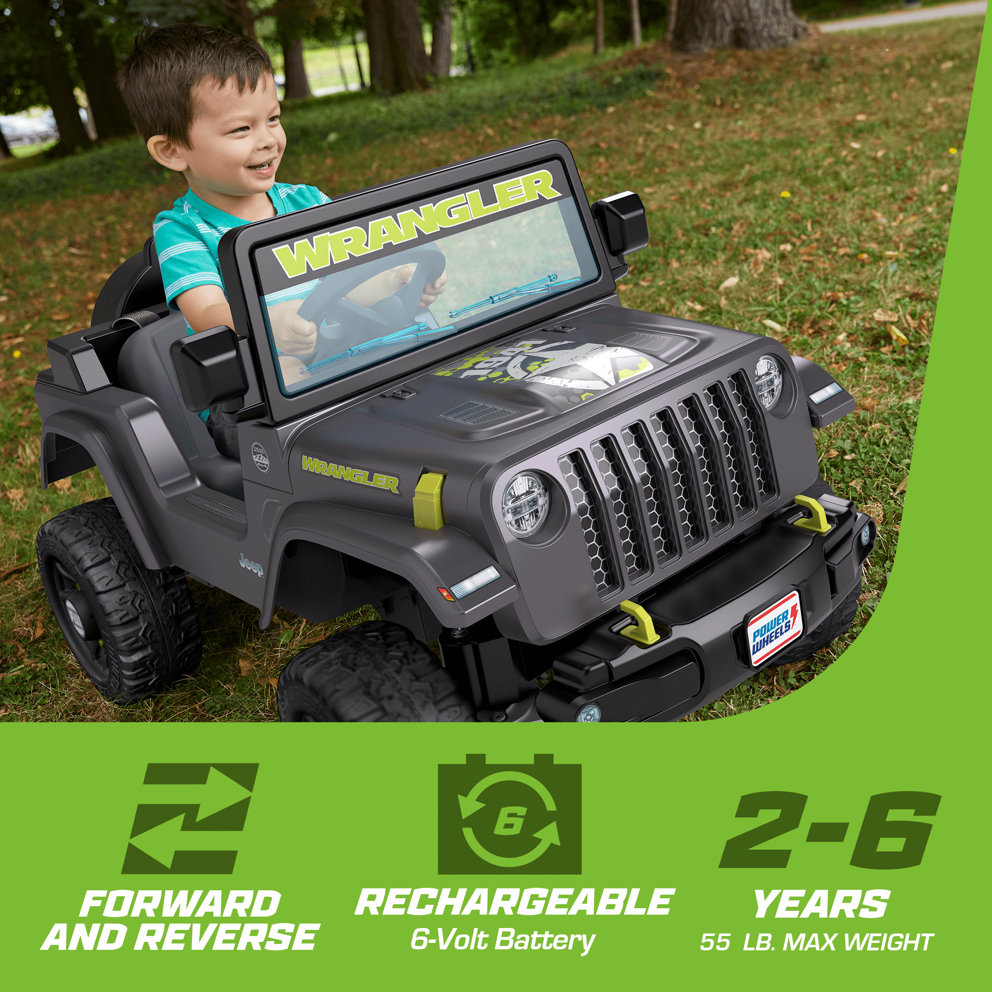 Power Wheels Jeep Wrangler Gray Toddler Ride On |Mattel