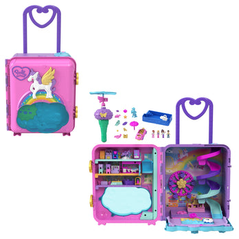 Polly Pocket Travel Toy  Pollyville Resort Roll Away Playset