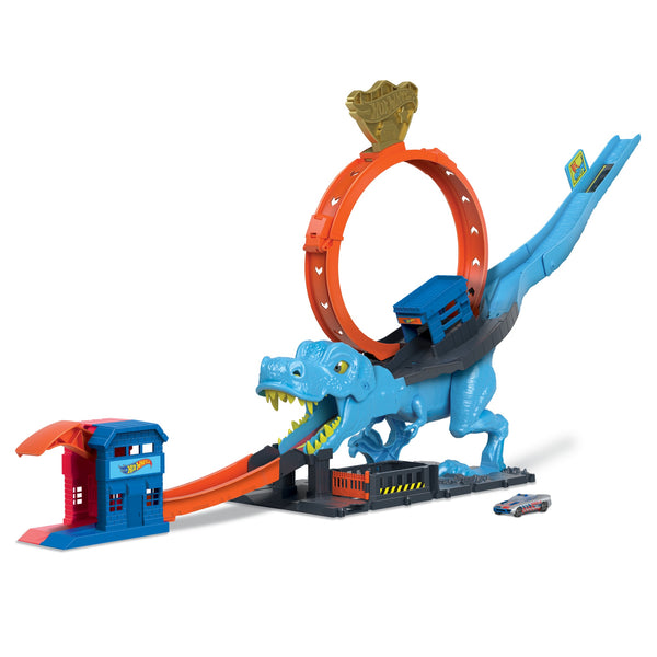 Hot Wheels City T-Rex Loop And Stunt Playset, Track Set With 1 Toy