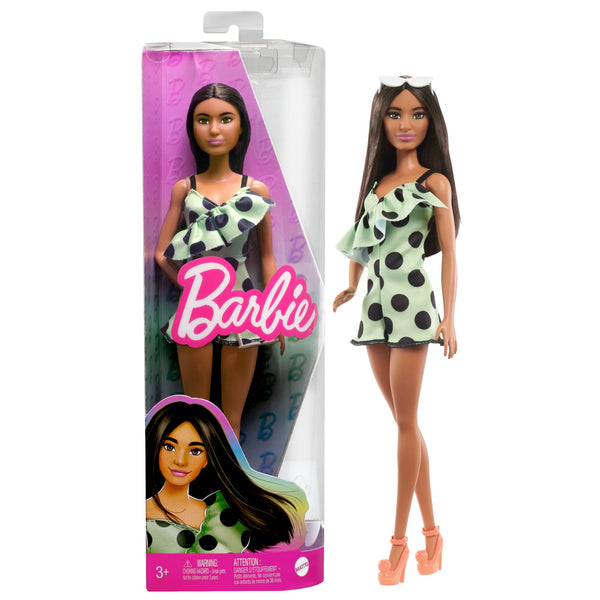 Barbie Doll | Brunette with Polka Dot Romper | MATTEL