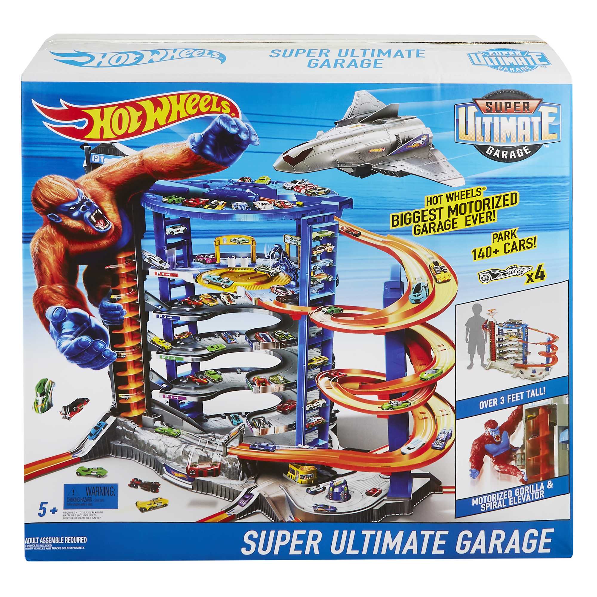 Hot Wheels Ultimate Garage Track Set with 2 Toy Cars, Hot Wheels City  Playset with Multi-Level Side-by-Side Racetrack, Moving T-Rex Dino & Hot  Wheels