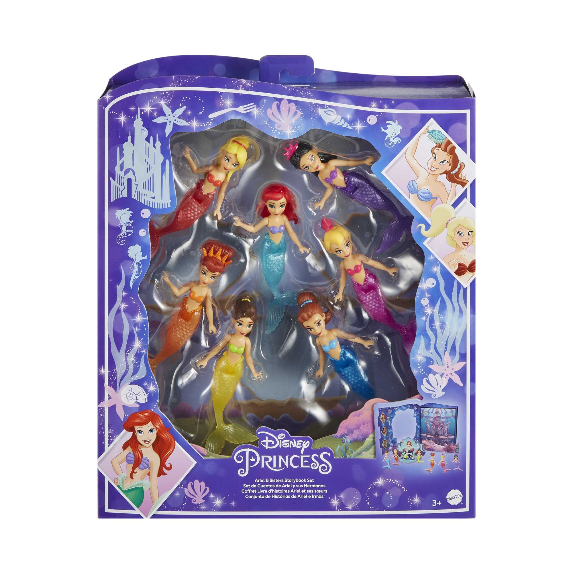 Disney Princess Ariel And Sisters Storybook Set Mattel 