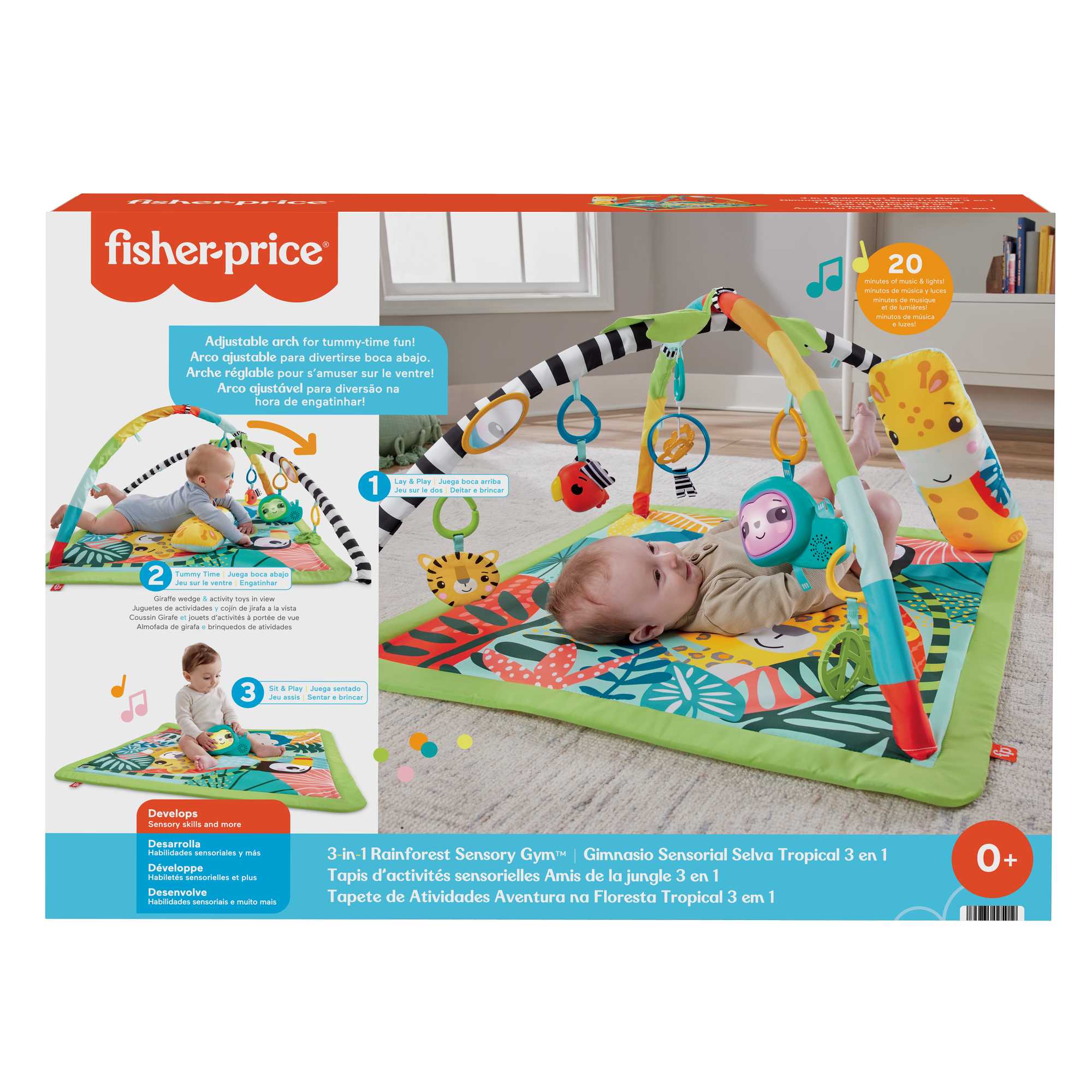 Fisher-Price Gimnasio musical animalitos de la selva, manta de juego bebé -  JUGUETES PANRE