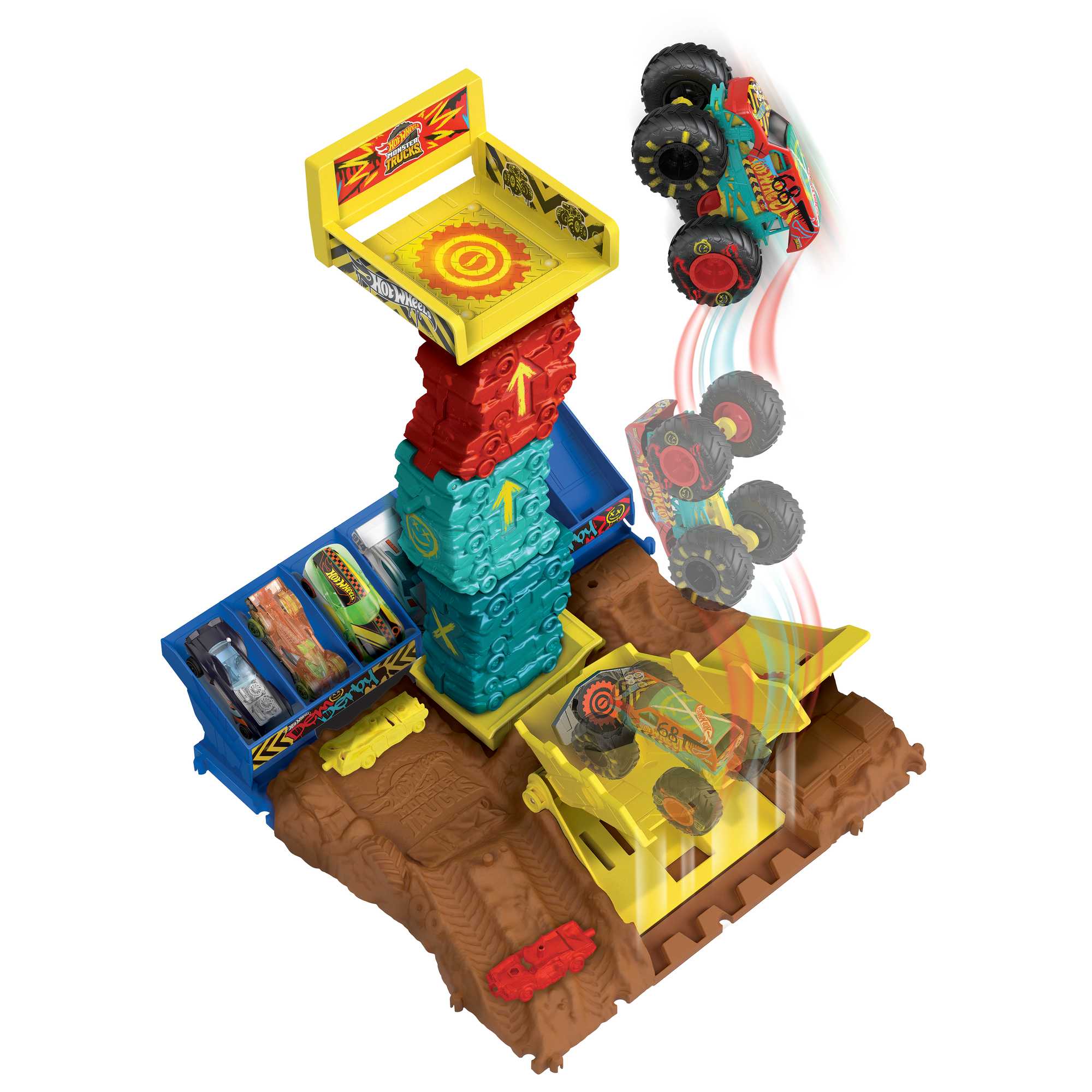 Hot Wheels Monster Trucks 1.64 Playset - Arena Smashers - Bone Shaker -  Thomas Online