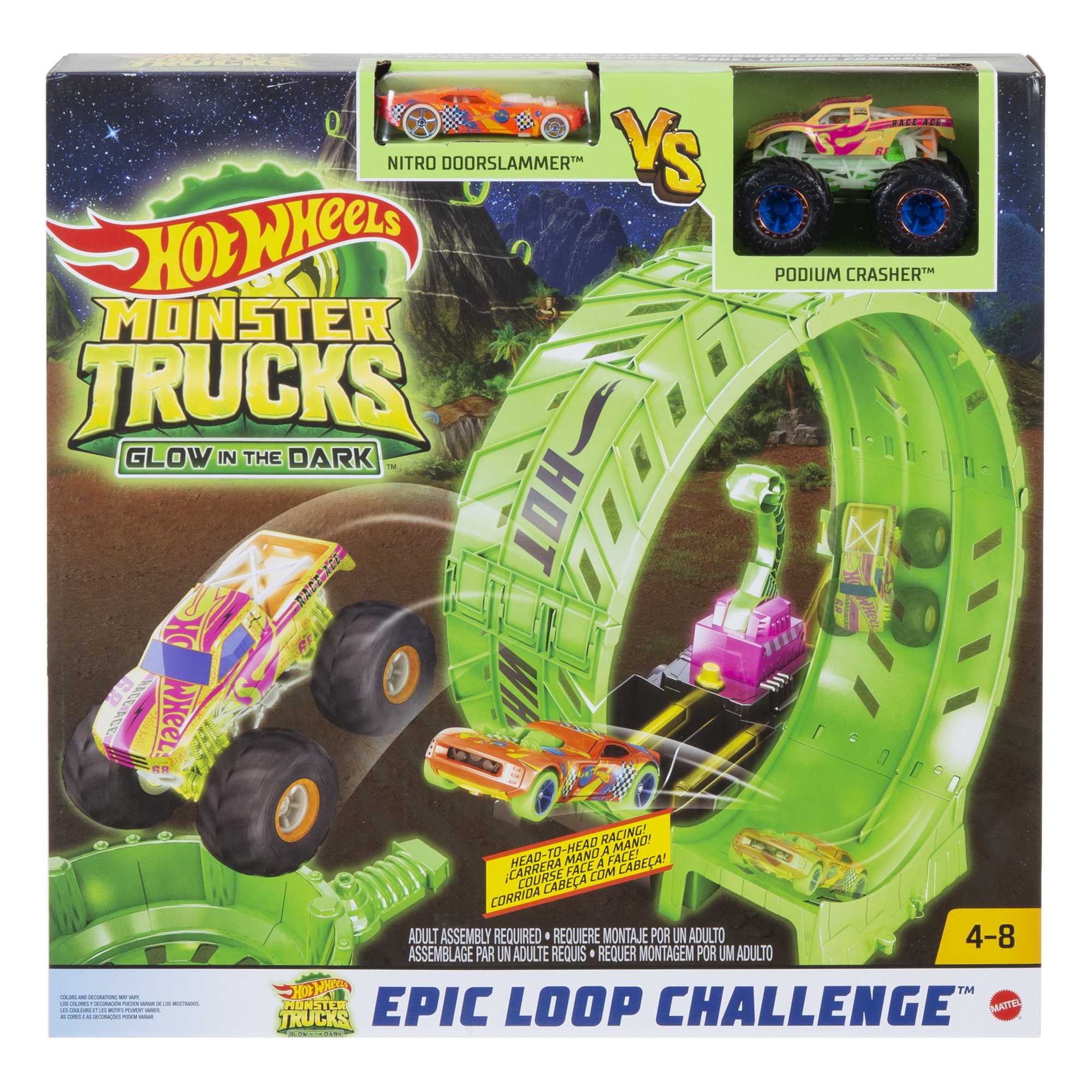 Hot Wheels Monster Trucks Glow-In-The Dark Epic Loop Challenge
