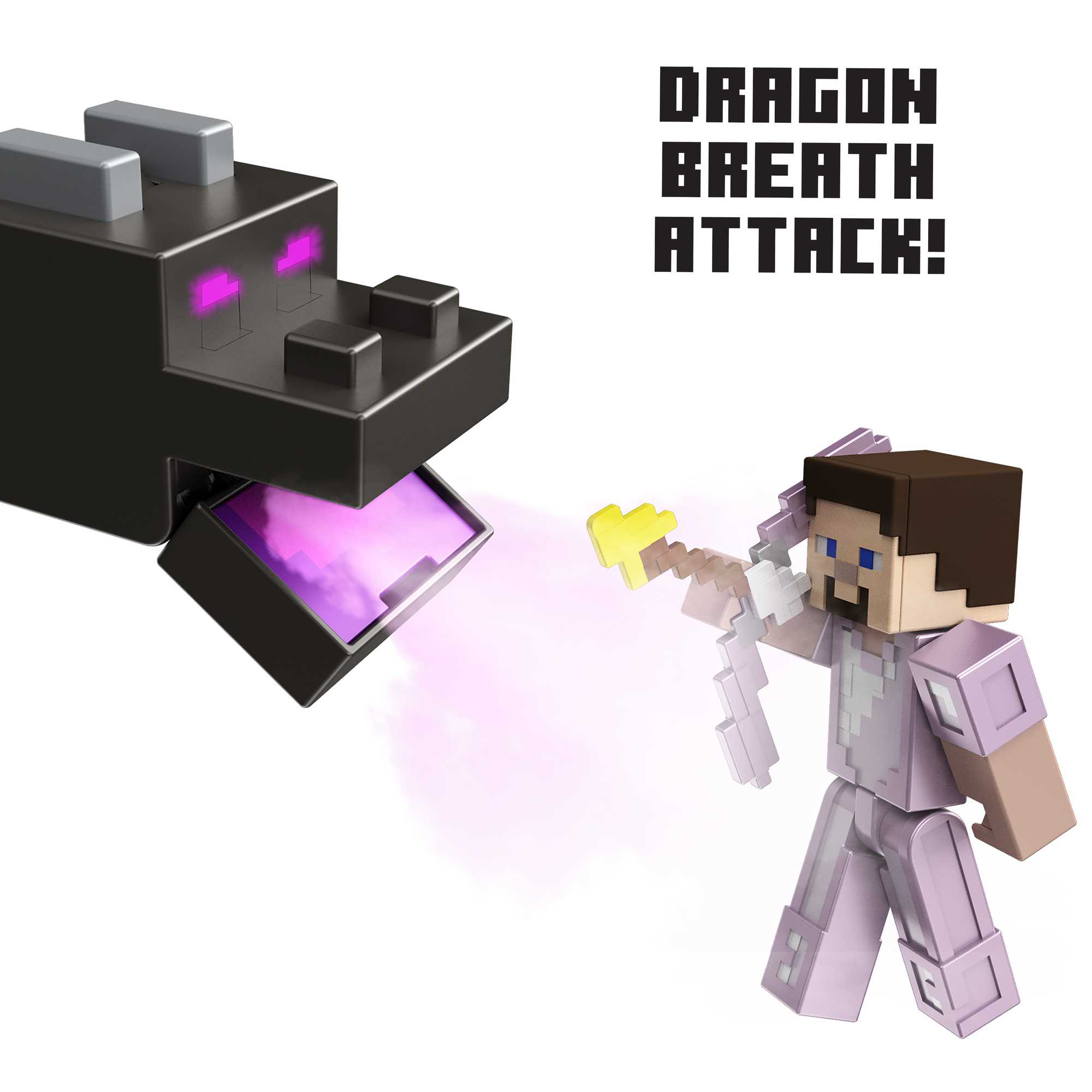Mattel Minecraft END BATTLE - Ender Dragon - Mini-Figure Set ( Complete )  VGW5